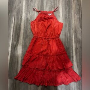 Bar III Red Ruffled Tiered Sundress